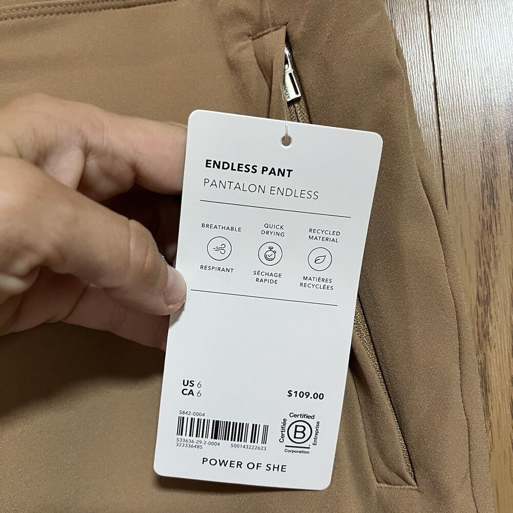NWT Athleta Endless Pants Women’s 6 Khaki - Picture 5 of 5